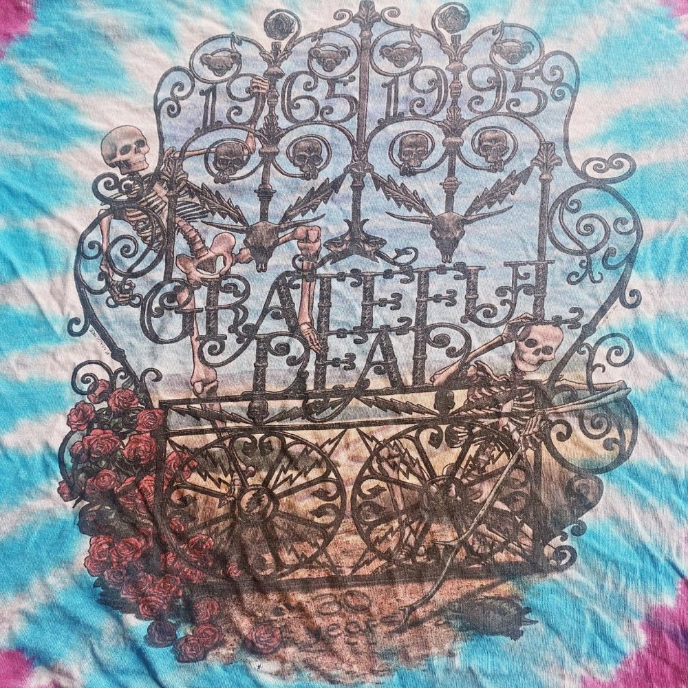 Vintage Liquid Blue XL Grateful Dead Long Sleeve Tie Dye Bertha T Shirt - Picture 5 of 9